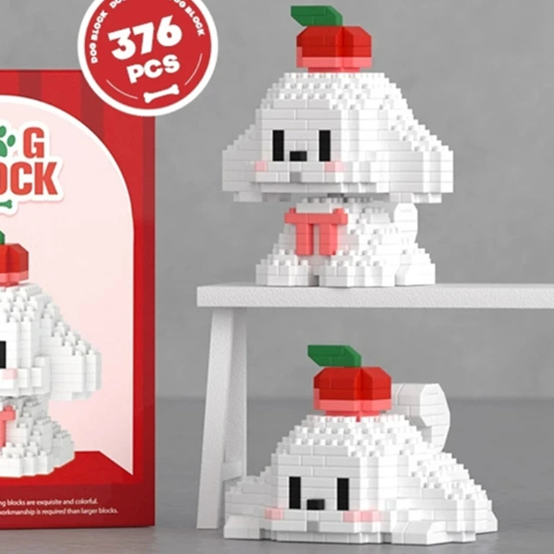 Novo bonito animais de estimação cães teddy shiba inu poodle schnauzer golden retriever animais blocos de construção kit tijolos modelo crianças brinquedo