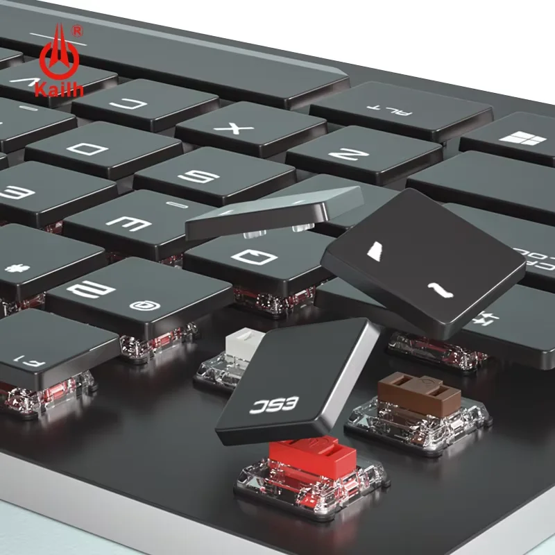 Kailh Choc Interruttore a basso profilo 1350 RGB Interruttore tastiera cioccolato Interruttori lineari tattili clicky Marrone Bianco Rosso Hitbox personalizzato