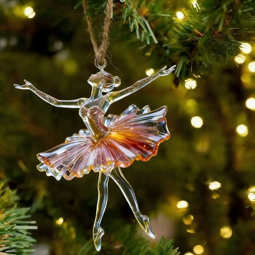 Transparency Ballet Girl Pendant Lucky Goddess Ballet Dancer Acrylic Hanging Ornament Decorative Style Hanging