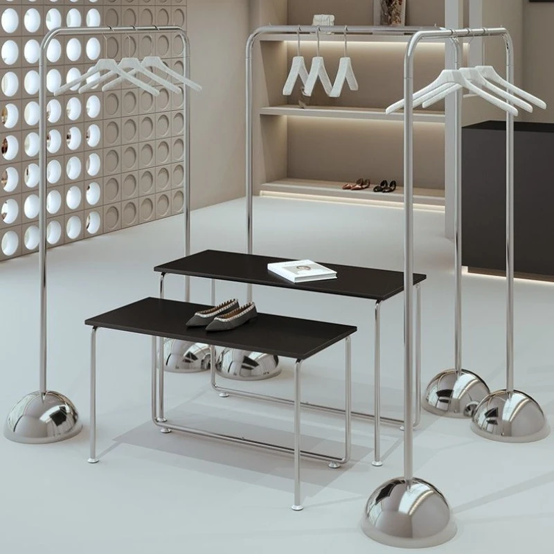

Clothing store hanger special display rack for women's clothing store stainless steel floor display rack