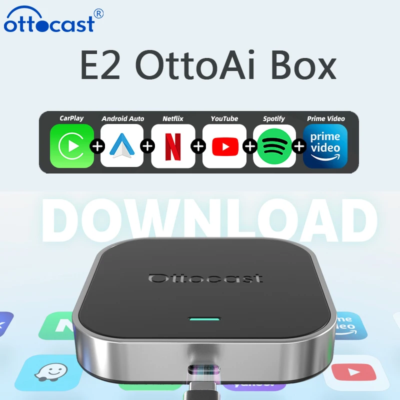 OTTOCAST E2 Carplay AI Box Wireless Carplay Android Auto Adapter
