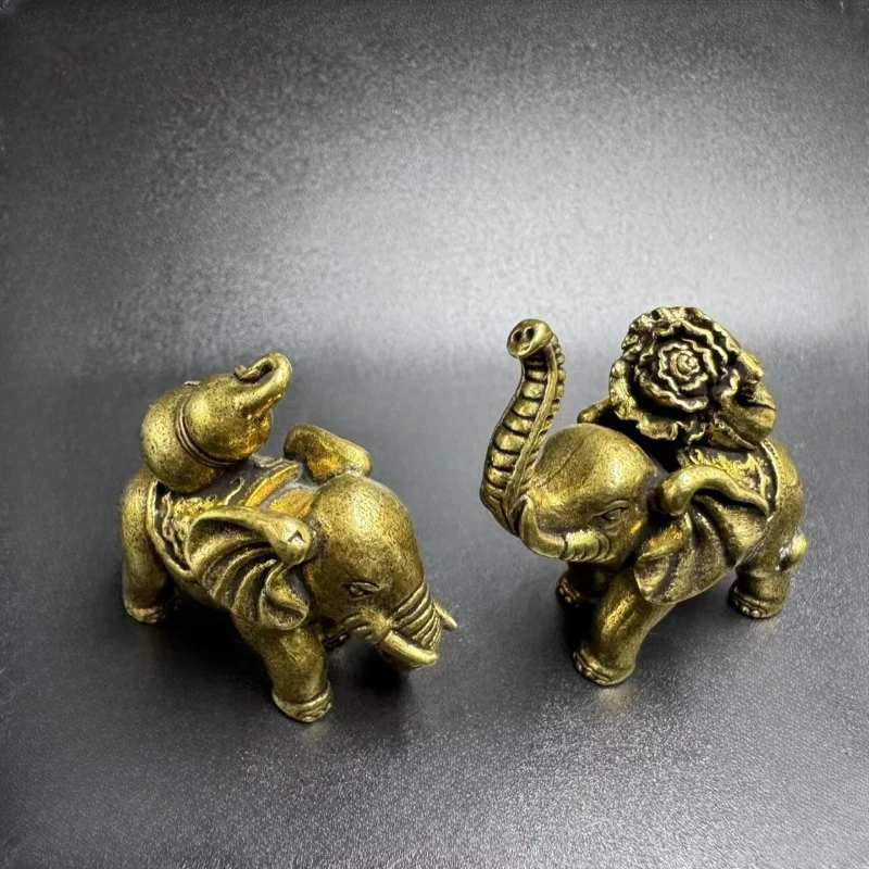 

Little Fairy /Retro Brass Fortune-telling Elephant Desktop Ornament Creative Metal Animal Sculpture Living Room Home Decoration