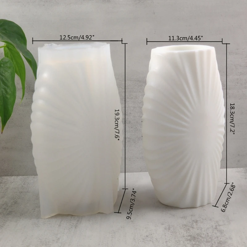 Container Silicone Mold with Ruffle Pattern Vase Epoxy Casting Molds Handmade