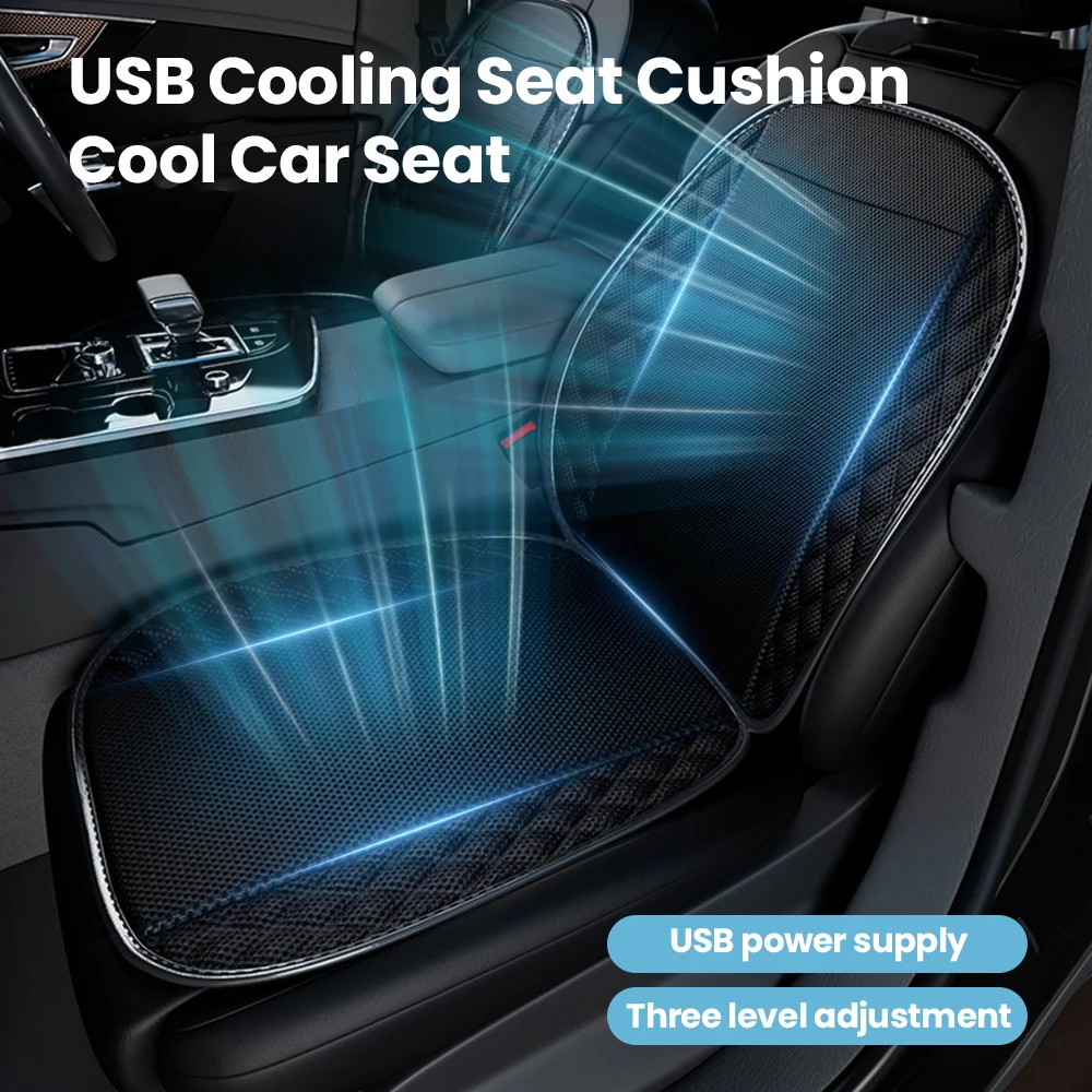 Car summer ventilation seat cushion, cooling seat cushion, cold air breathable cooling pad, truck use with back strap fan