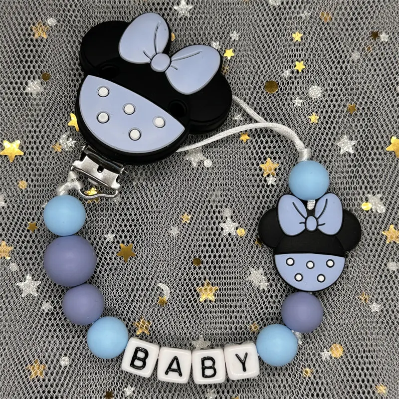 Personalized Name Silicone Beads para bebês, Custom Chupeta Clips, Safe Teether Chain, Baby Teether, Manequim Clip Holder, Handmade Gift, Grátis