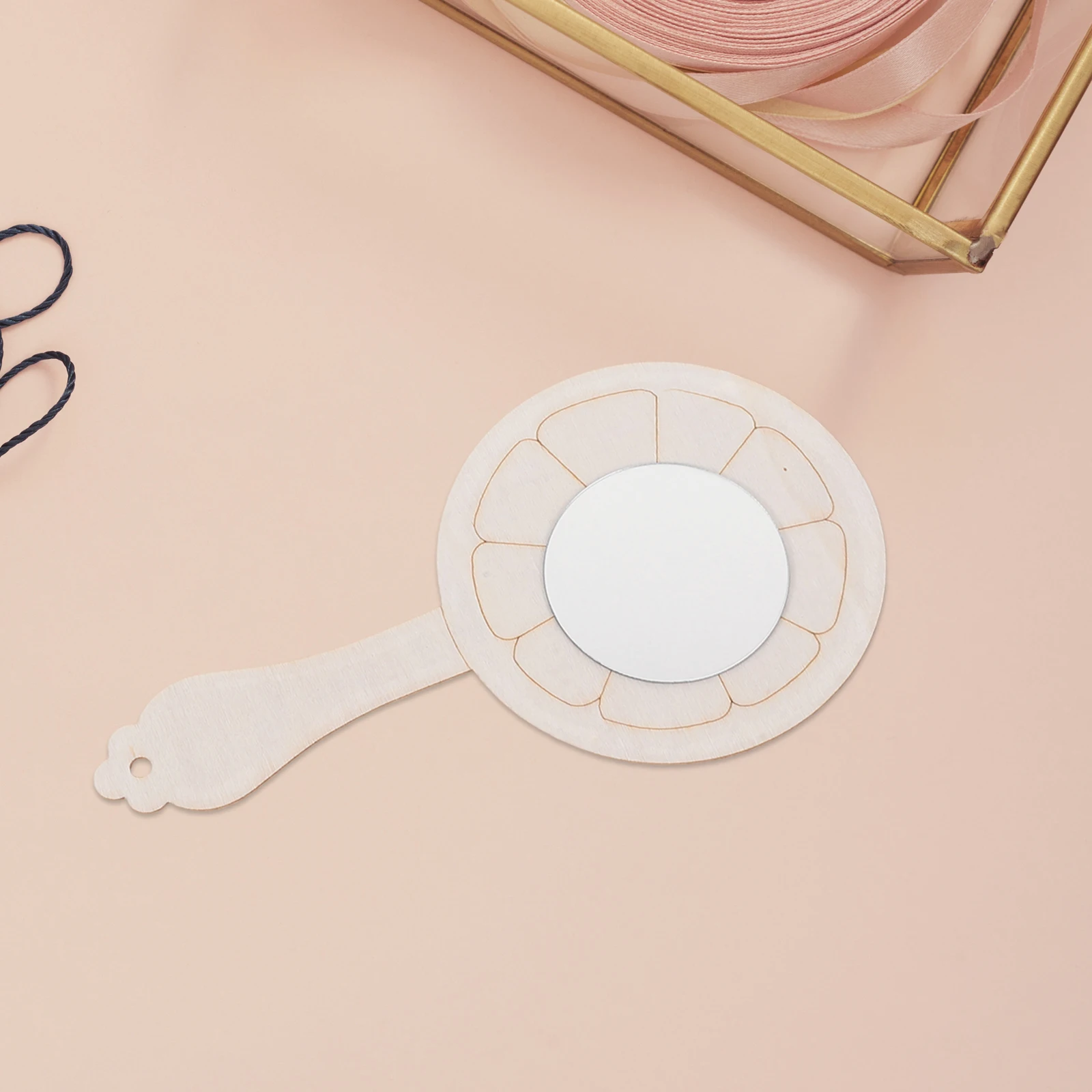 

10Sets DIY Unfinished Wooden Mirror Craft for Handheld Princess Mini Mirrors Painting Party Supplies Mini Wooden Mirror