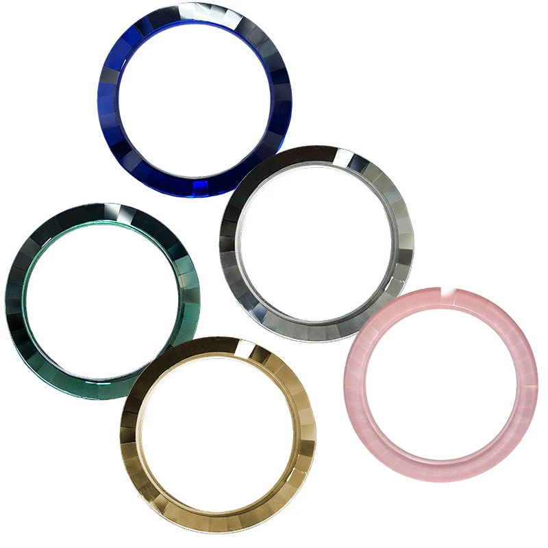 Anello con castone verde argento/oro/blu/rosa misura 37,2x29mm inserto con castone ad anello con castone in cristallo per la riparazione dell'orologio ad anello esterno Swarovski