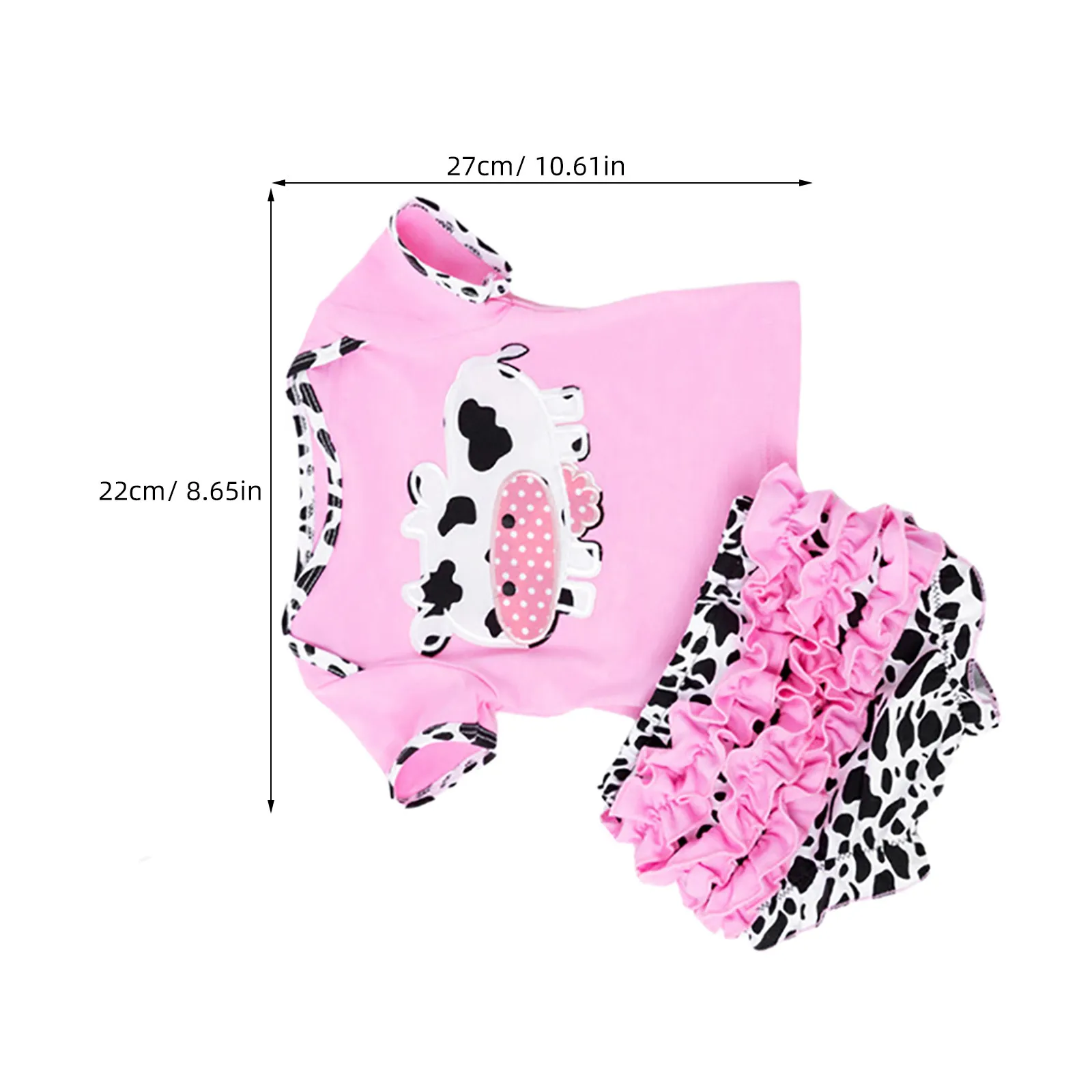 4Pcs Comfortable Cotton Reborn Baby Girl Clothing Set Pink Matching Outfit Tshirt Pants Stockings Hairband for 20-22 Inch