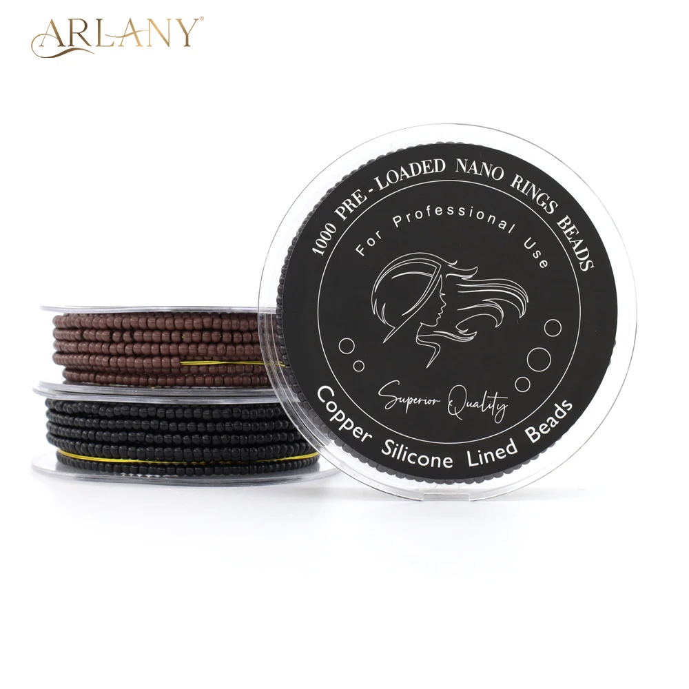 ARLANY 500Pcs Pre-caricato estensione dei capelli Nano anelli 3mm Nano rame Micro anelli perline per estensioni dei capelli umani strumento di estensione dei capelli s