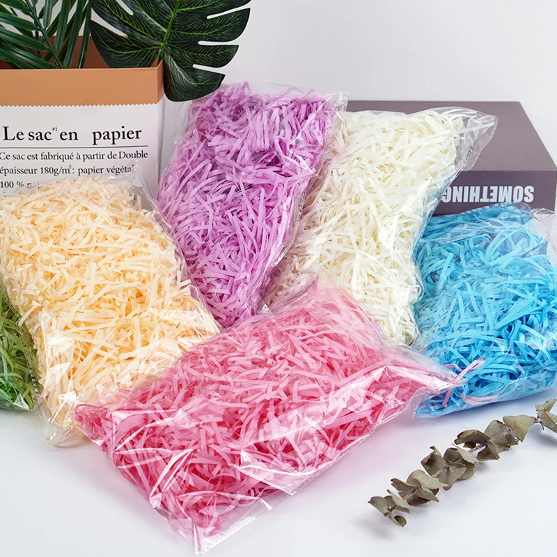 

50g Recyclable Gift Box Wrapping Packing Filling Material Craft Shred Confetti Raffia Paper Filler Crinkle Cut Tissue Paper