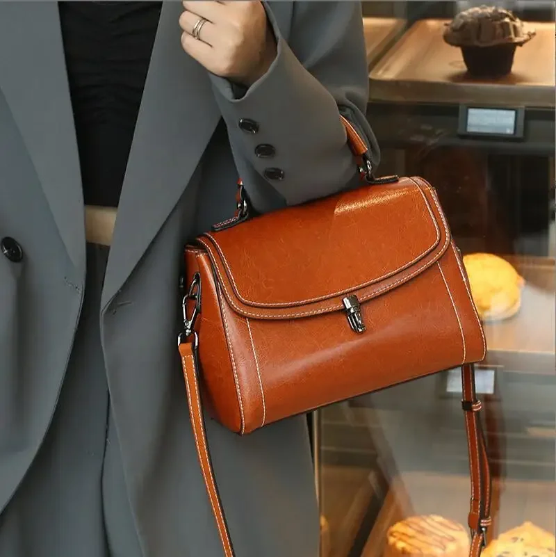 

Women's Shoulder Bag Cowhide Luxury Vintage Crossbody Messenger Bag Simplicity Genuine Leather Fashion Large Capacity Handbag