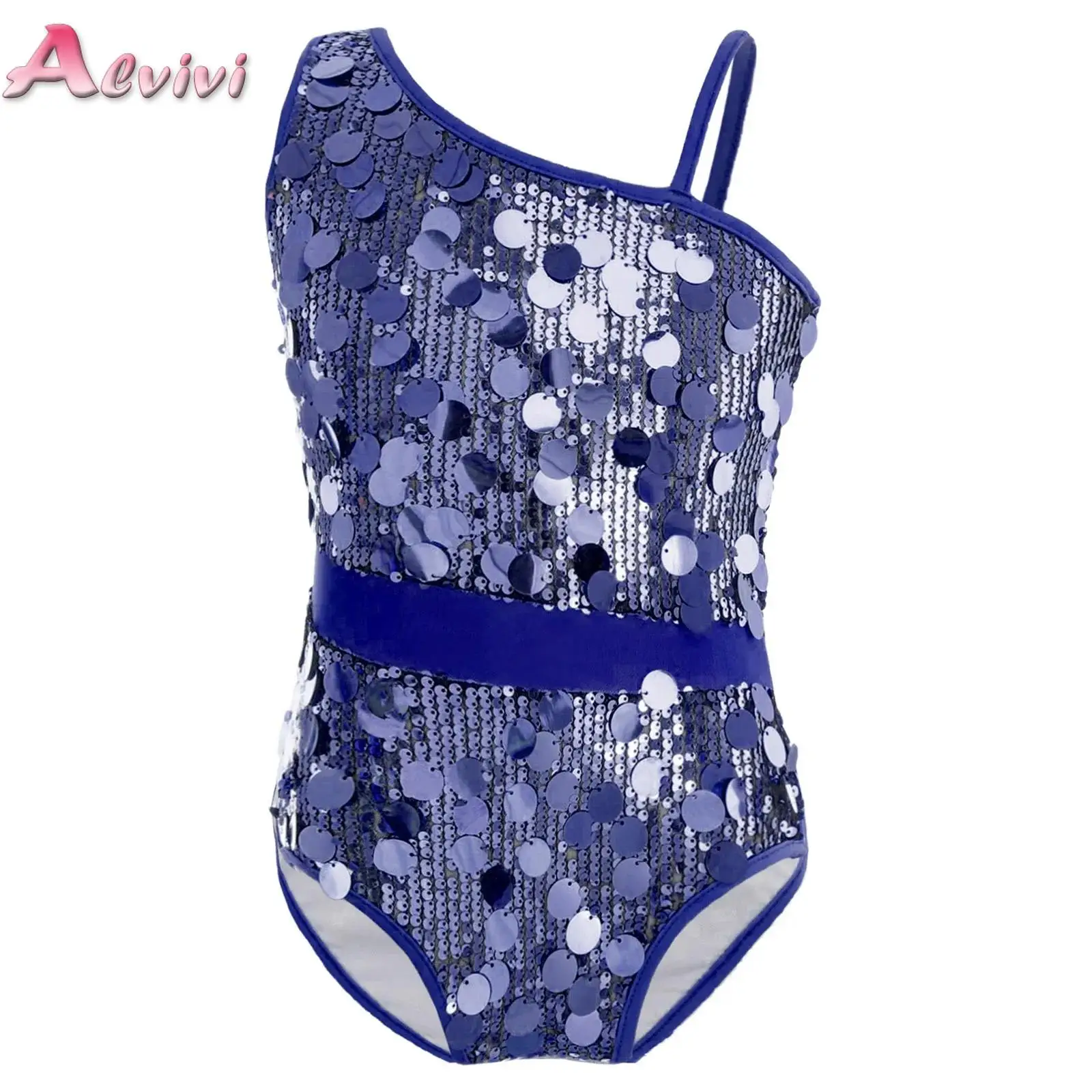 

Girls Sparkly Sequin Jumpsuit Sleeveless Ballet Jazz Dance Leotard Gymnastic Bodysuit Performance Figure Skating Unitard Costume