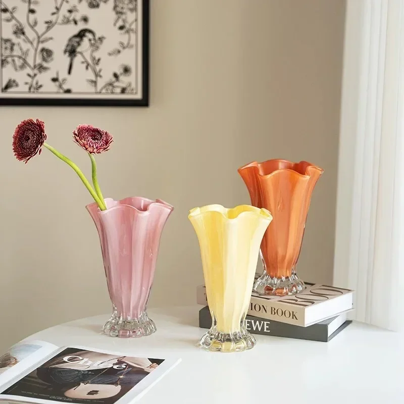 Flowers Lilies Roses Living Room Wealth Dining Table Ornaments Home Decoration Shaped Cabbage Glass Vase Water Nourishing
