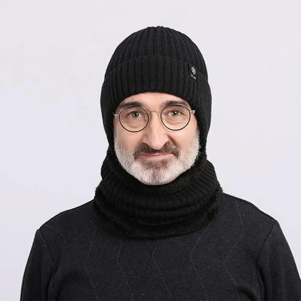 

Unisex Winter Hat Scarf Set Men Women Hat Scarf Set Winter Knitting Hat Scarf Set Cozy Earflap Beanie Plush Neck Gaiter for Men