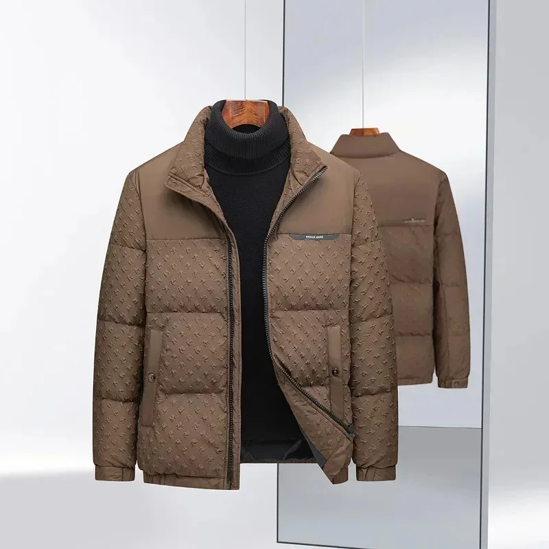 COZOK piumino da uomo 2025 nuovo abbigliamento di design di lusso colletto alla coreana cappotto corto Casual addensato