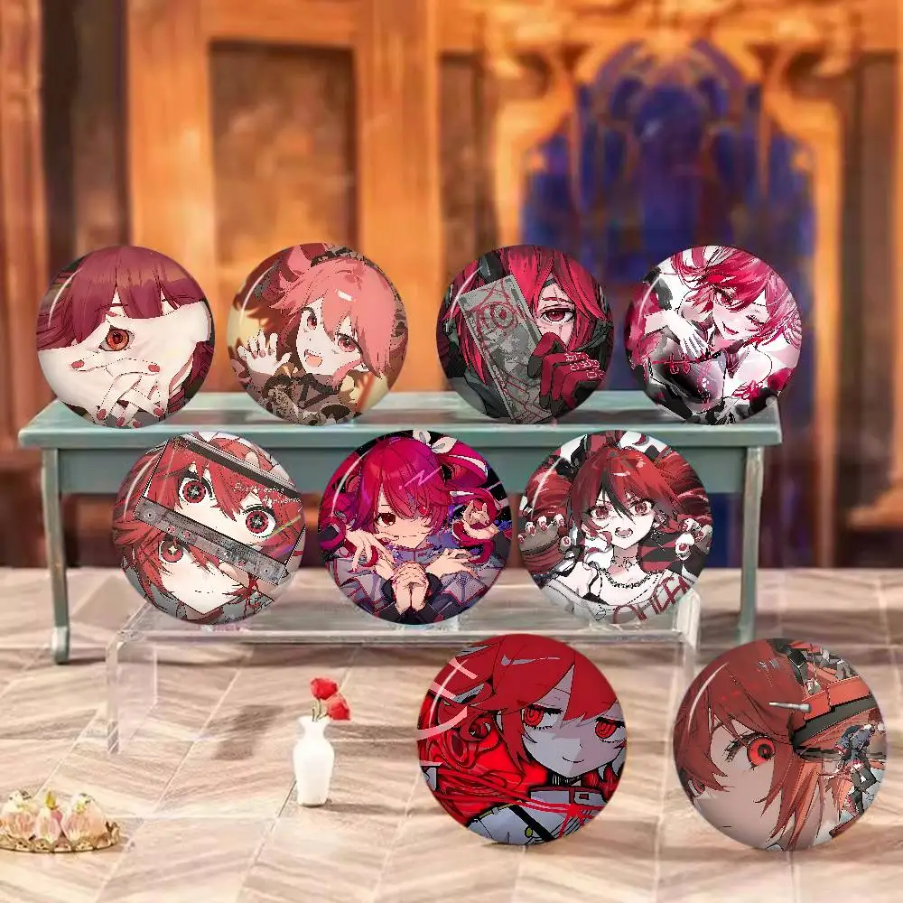 Cute Anime Girl K-Kasane Teto Soft Button Pin Round Metal Badge Lapel Pin Parts Gift Friends Kid Jewelry