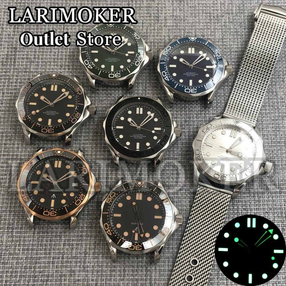 

LARIMOKER 41mm Mechanical Men Watch Domed Sapphire Glass NH35 PT5000 Miyota movement Mesh Band Bracelet 10ATM waterproof Watch