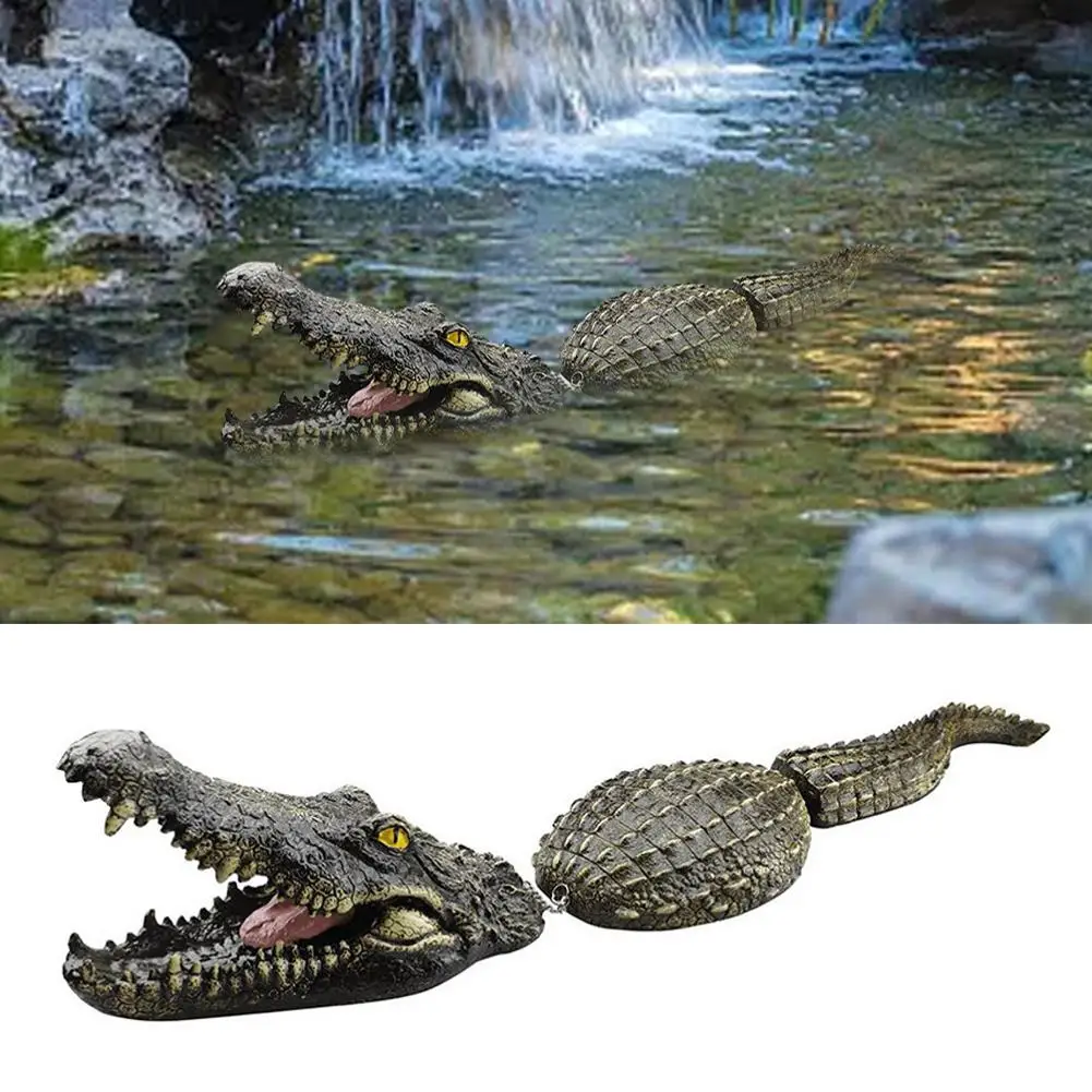 Crocodile Head Courtyard Pond Floating Animal Decoration Home Decoration Decoration Outdoor Simulation Pool V7K1