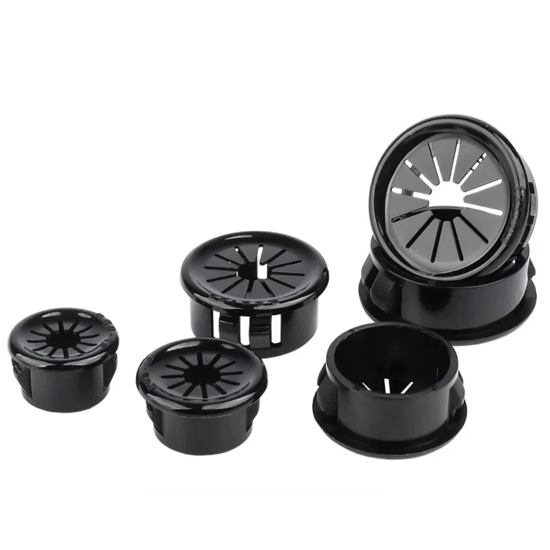 Black Nylon Plastic Cable Hole Cover RSB 10-100mm Furniture Dust Plug Buckle Table Grommet Wire Passing Line Outlet Rings image 6