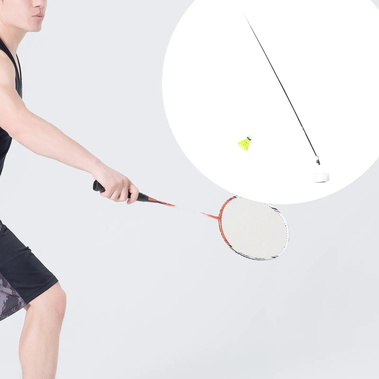 Badminton Trainer Self Study Tool Shuttlecock Badminton Trainer Equipment for Backyard Playing Indoor Beginner Exercising