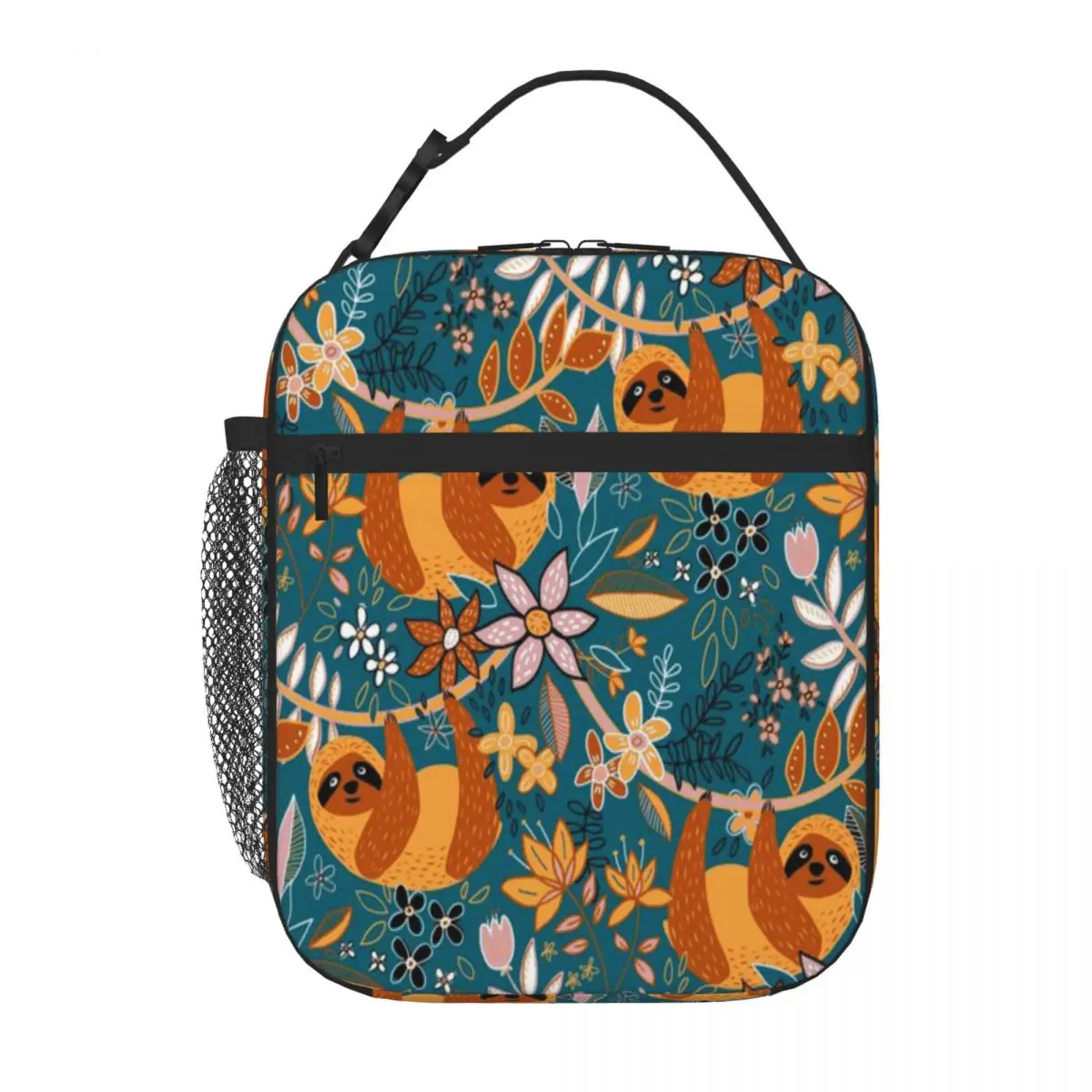 Bestselling Happy Boho Sloth Floral Large Capacity Large Lunch Bag Preschool Lunch Lunch Bag