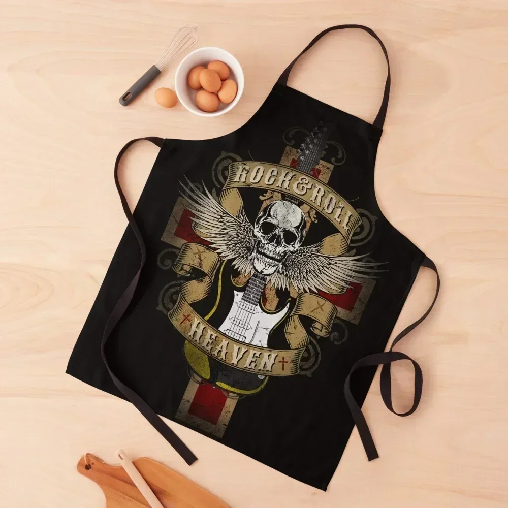 

Rock N Roll Heaven Vintage Apron Custom Men kitchen Manicurists Women's Kitchen Apron