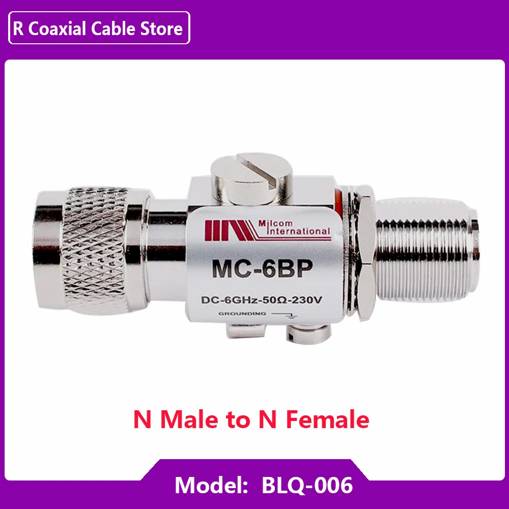 1PC MC-6BP Arrester N Male Plug to N Female Jack Feed Protector Communication RF Arrester Lightning Protector N Surge