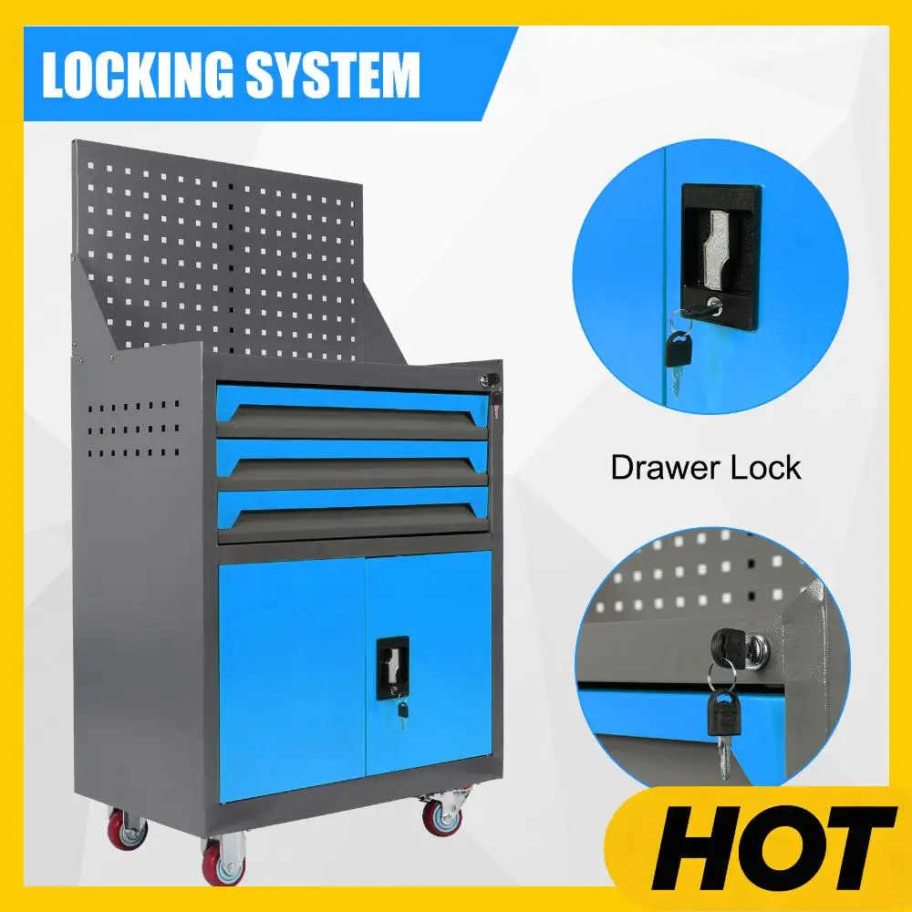 

Передвижной ящик для инструментов с выдвижными ящиками, шкаф для хранения инструментов для гаража и мастерской