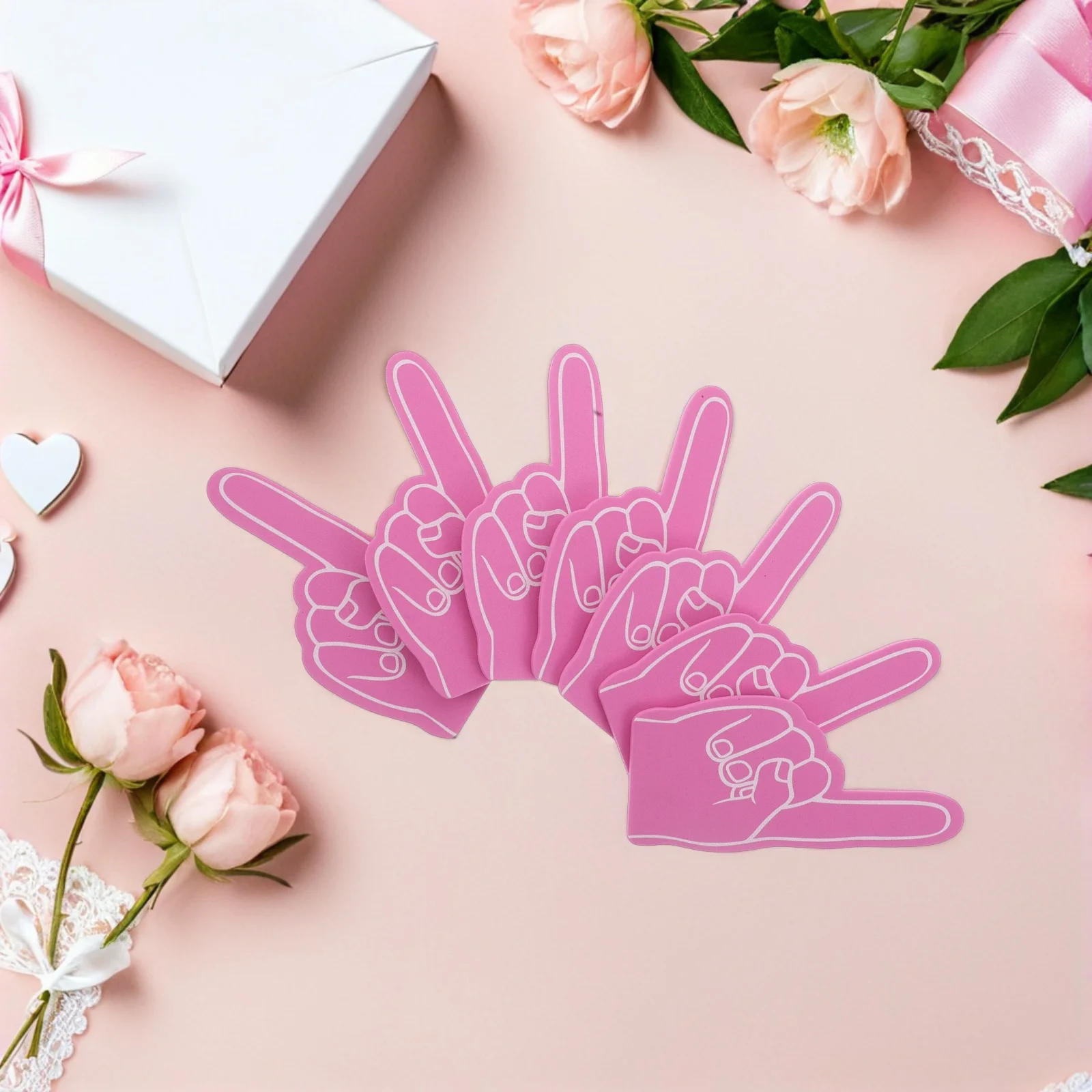 

24Pcs Mini Foam Fingers for Cheering DIY Craft Surface Comfortable Eva Material Event Party Fan Foam Hand Props