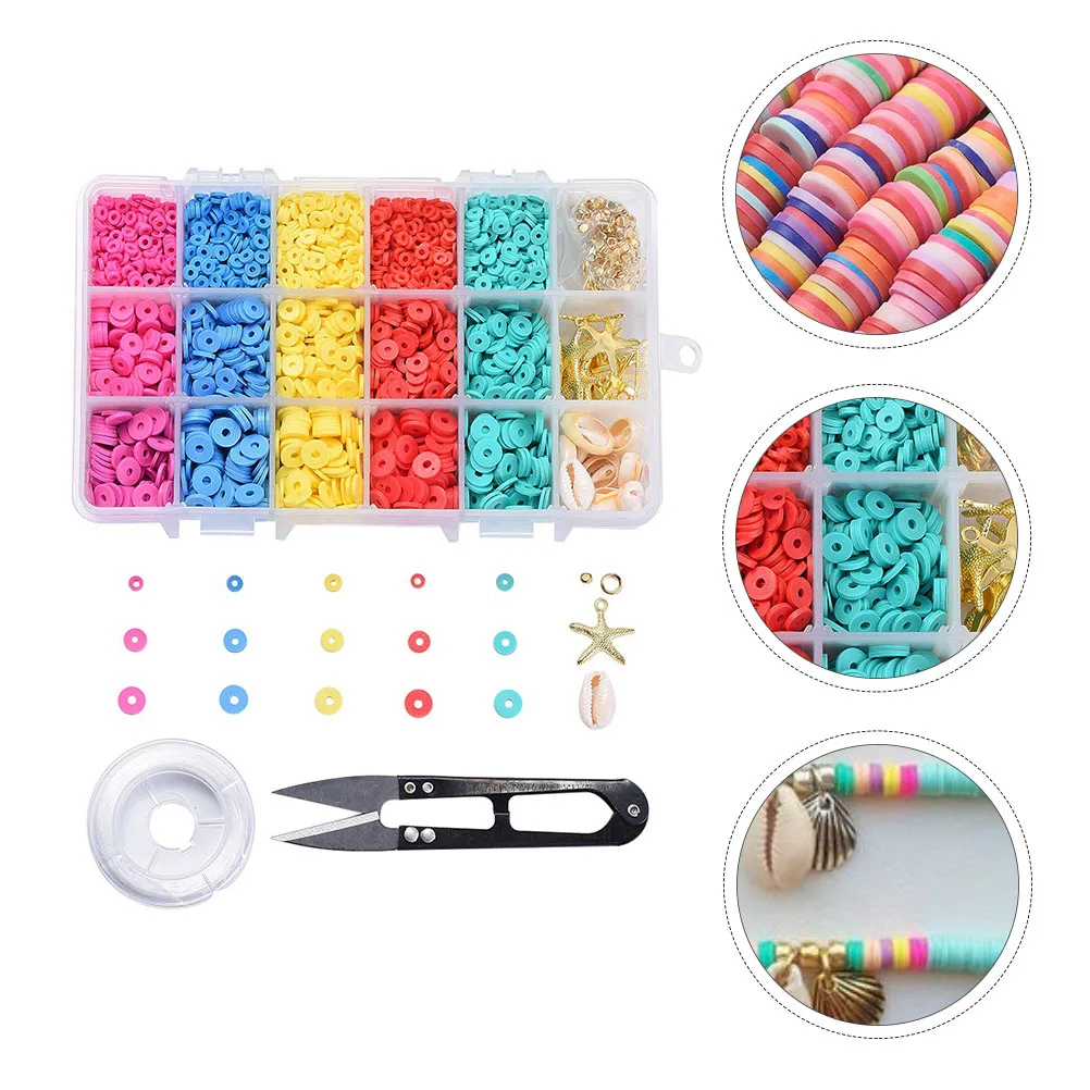 

1 Box Soft Clay Bead Kit Round Sea Star Shell Diy Craft Jewelry Making Accessories Mixed Color Large Hole Easy Stringing For