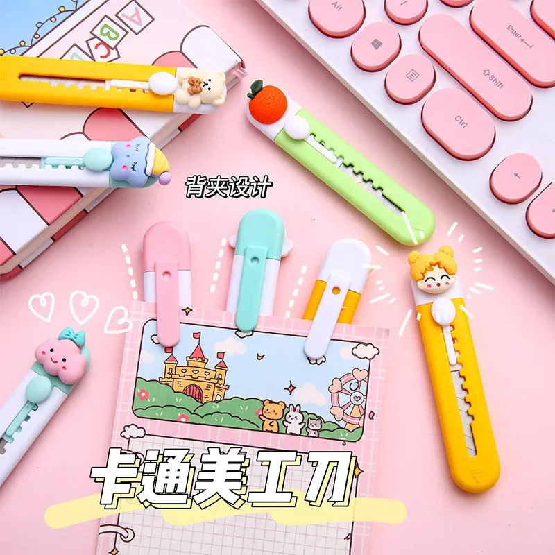 Mini Faca Utilitária Portátil, Frutas Kawaii e Animais Liga Letter Cutter, Abridor de Envelope, Faca Correio, Escola e Material de Escritório