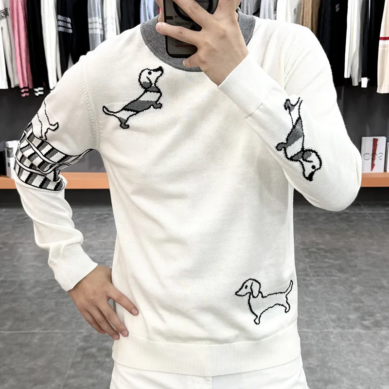 

Новинка 2026, мужской свитер, теплый зимний базовый слой большого размера, высококачественный трикотаж, зимняя одежда, шерстяной топ, молодежная повседневная одежда