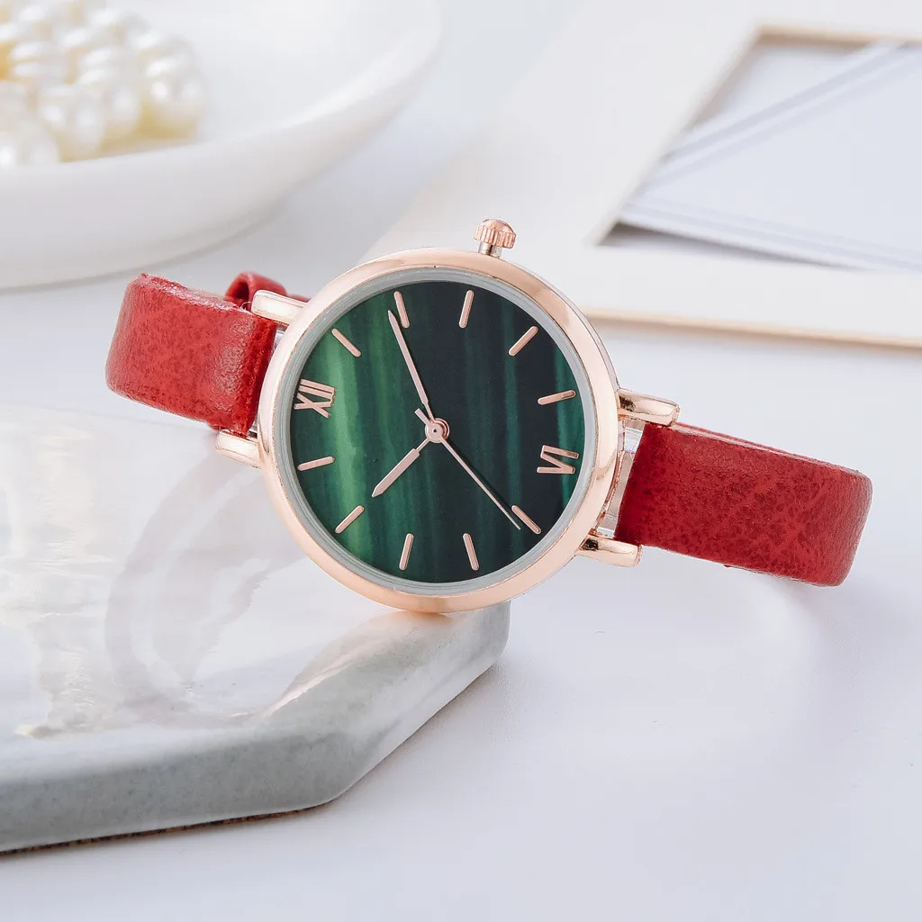 Montre Femme Jam Tangan Wanita Modis Merak Hijau Jam Tangan Kecil Tali Kulit Jam Tangan Kuarsa Wanita Hadiah Terbaik Harga Murah