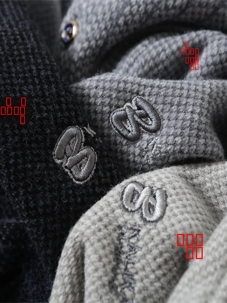 سترة محبوكة مكونة من قطعتين من Thiened للرجال بياقة irt وطبقة داخلية دافئة من مزيج القطن كاجوال Sle طويل Sve شريطي...