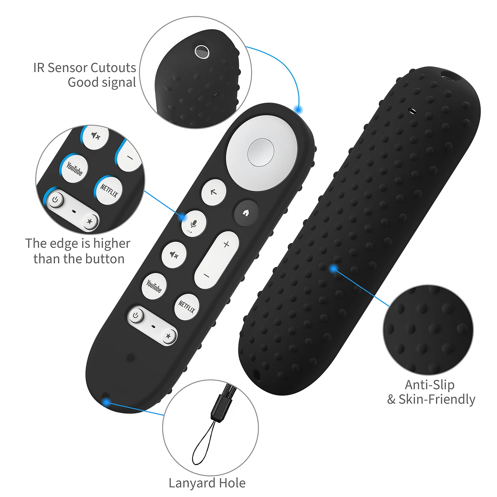 For Google Silicone Remote Controller Cases Protective Covers For Google TV Streamer 4K TV 2024 for Google GY3LE Remote Controll