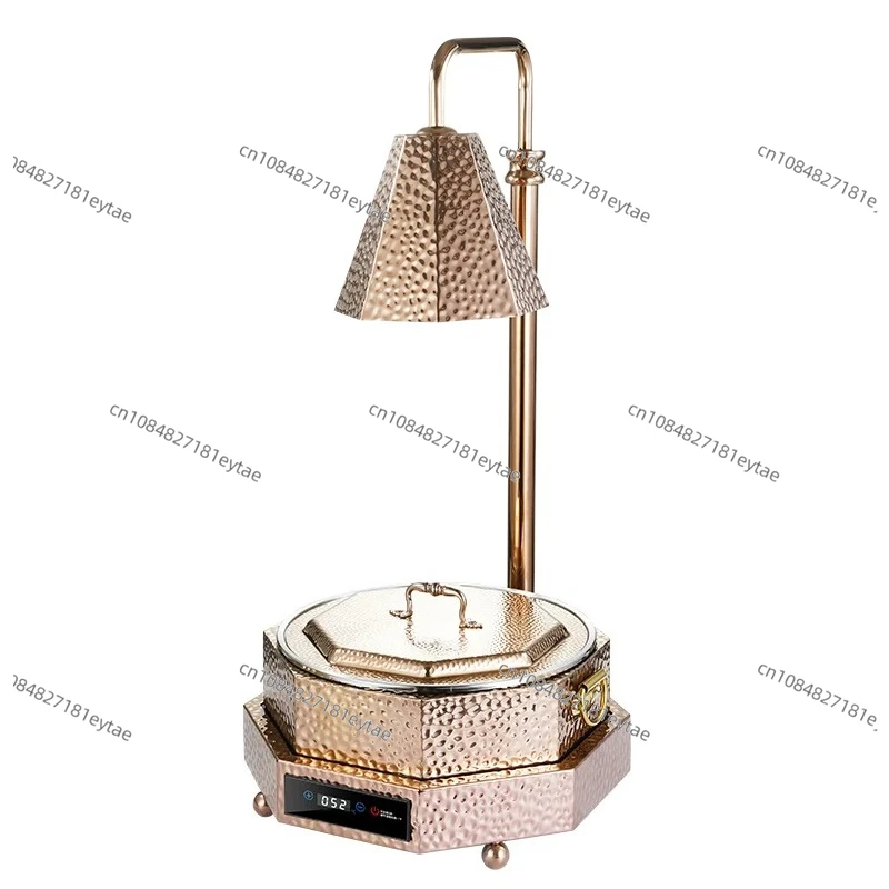 Luxury Stainless Steel Electric Buffet Food Warmer With Heating Lamp Octagon Food Insulation Chafing Dish