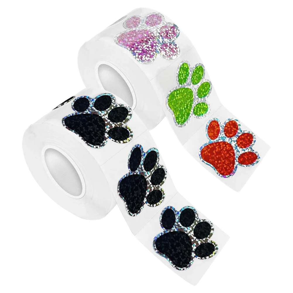 2 rolos de adesivos de pata de cachorro de estimação autoadesivos decalques de parede para quarto sala de estar cozinha decoração reutilizáveis adesivos de impressão de pata