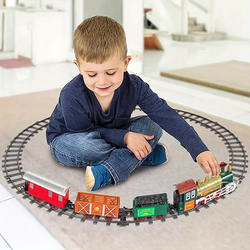 Electrified Railway Train Track Suit Battery-Powered Toy Train Suit with Lights and Music,As a Halloween Gift