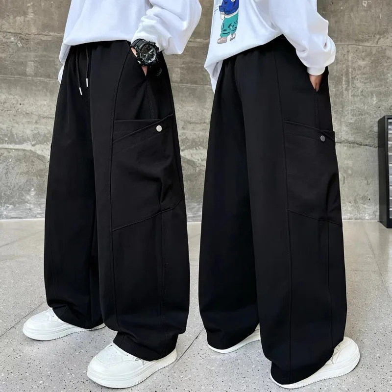 2026 Kinder Jungen Schicke Overalls UNITIM Herbst 4-14 Jahre Teenager Jungen Gerade Hose Locker Junge Elastischer Bund Hosenträger – Detail 27
