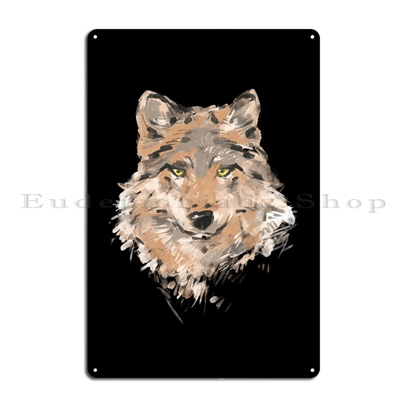 Wolf Portrait Wolves Metal Sign Poster Home Personalized Iron Cinema Mural Tin Sign Poster