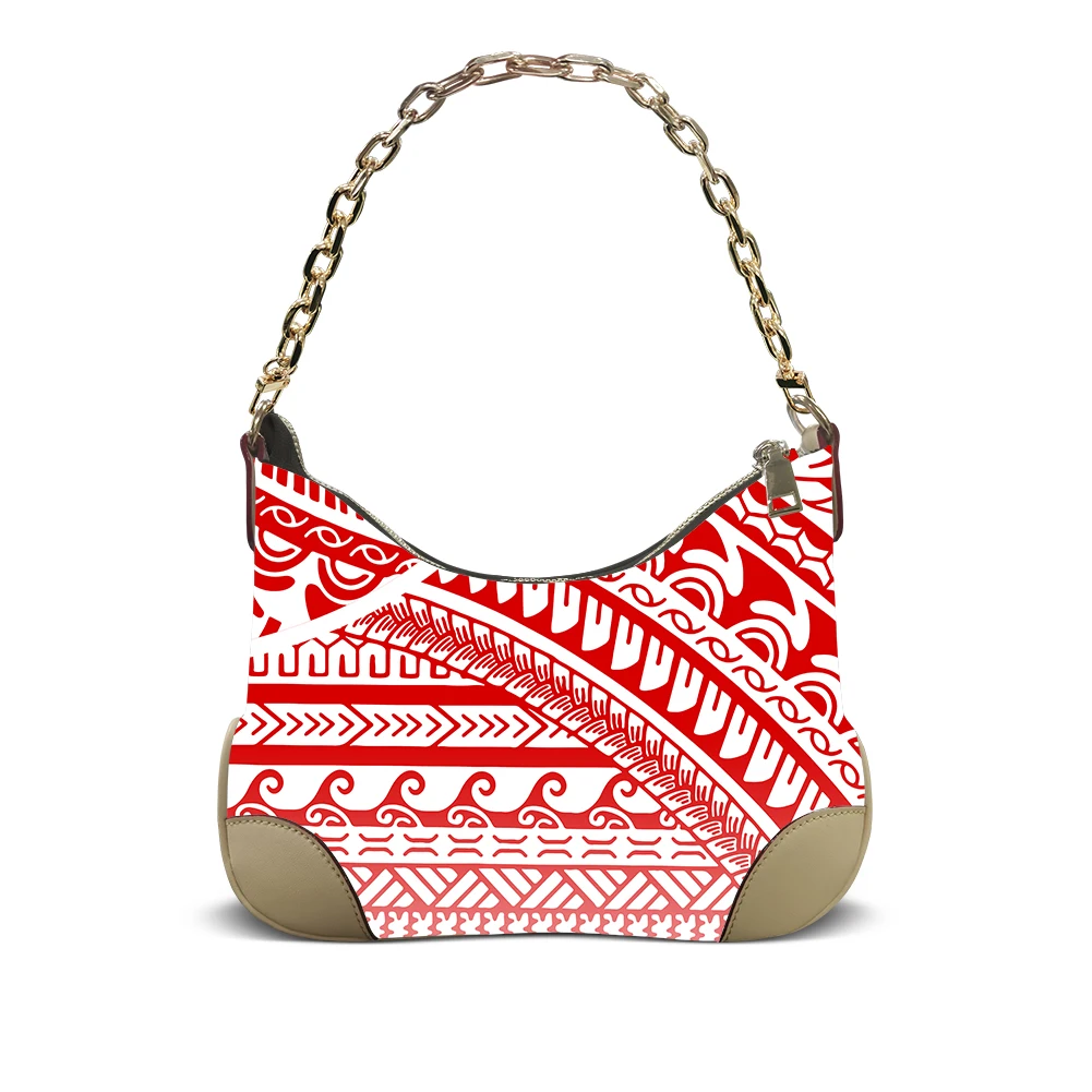 

Samoa Floral Print Customizable Polynesian Womens Leather Underarm Bag Hibiscus AllSeason Festival Chic Crossbody bag