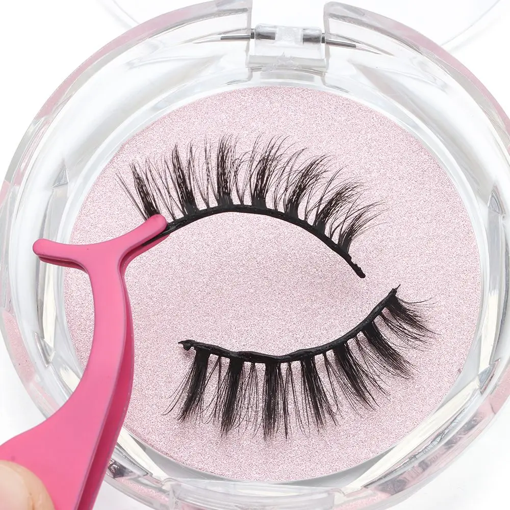 1 Pair 3D Mink Reusable Self-adhesive False Eyelashes Natural Curly Thick Wispy Fake Eyelashes Women Makeup Eye Extension Tools