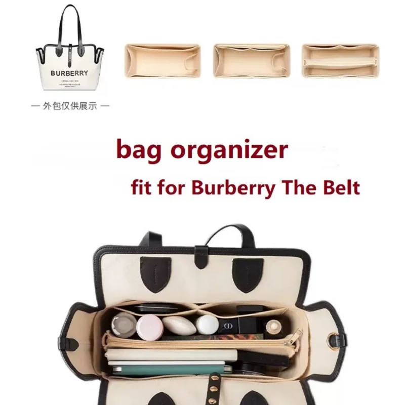 

【Only Sale Inner Bag】Bag Organizer Insert For Burberry The Belt Organiser Divider Shaper Makeup Bag