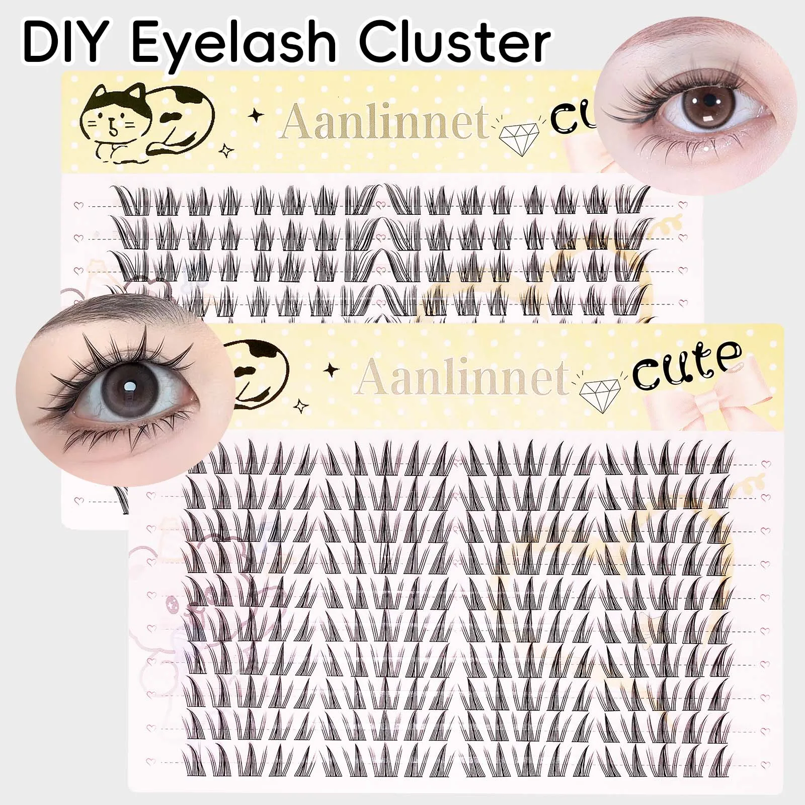 DIY falsche Wimpern, 20 Reihen, natürliche Längenkombination, wiederverwendbar, mehrere Stile verfügbar, falsche Wimpern