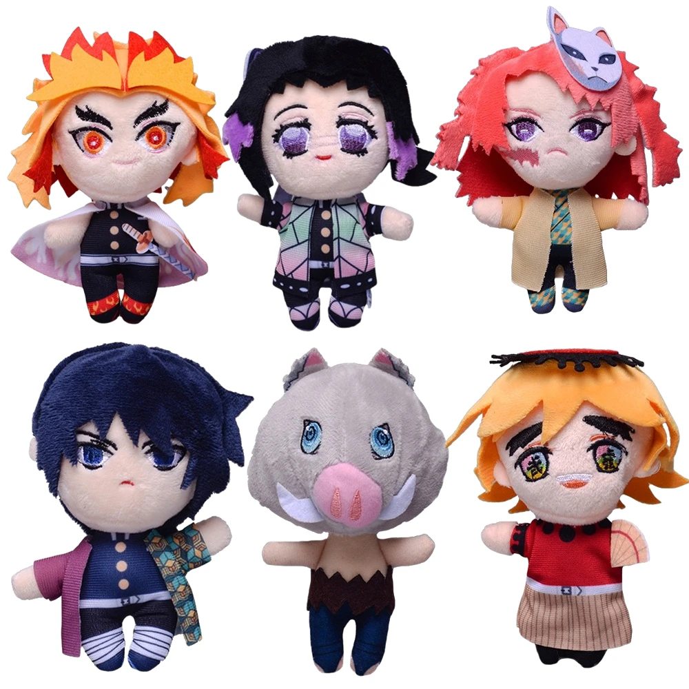 

15cm Anime Pendant Plush Demon Slayer Cartoon Figure Rengoku Kyoujurou Kochou Shinobu Tomioka Giyuu Hashibira Inosuke Toys Dolls