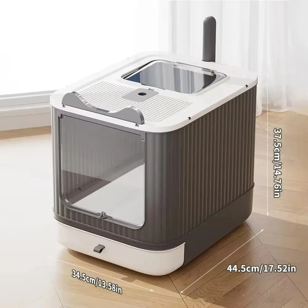 FurstarAnti Splash Enclosed Cat Litter Box Fully Enclosed Odor Sealing Hooded Toilet Deodorizing Waterproof Cat Toilet Tray