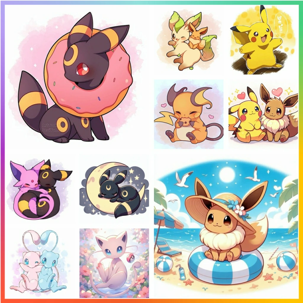 Eevee Pokemon Cute Anime Cartoon Diamond Painting Cross Stitch Mosaic Embroidery Home Decor 5D DIY Art New Adult Pictures Gift