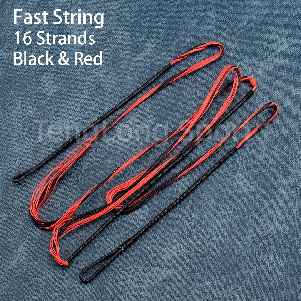 Archery Bowstring Recurve Bow String 12/16 Strands 48-70in Black White Red For Recurve Bow Long Bow Traditional Bow