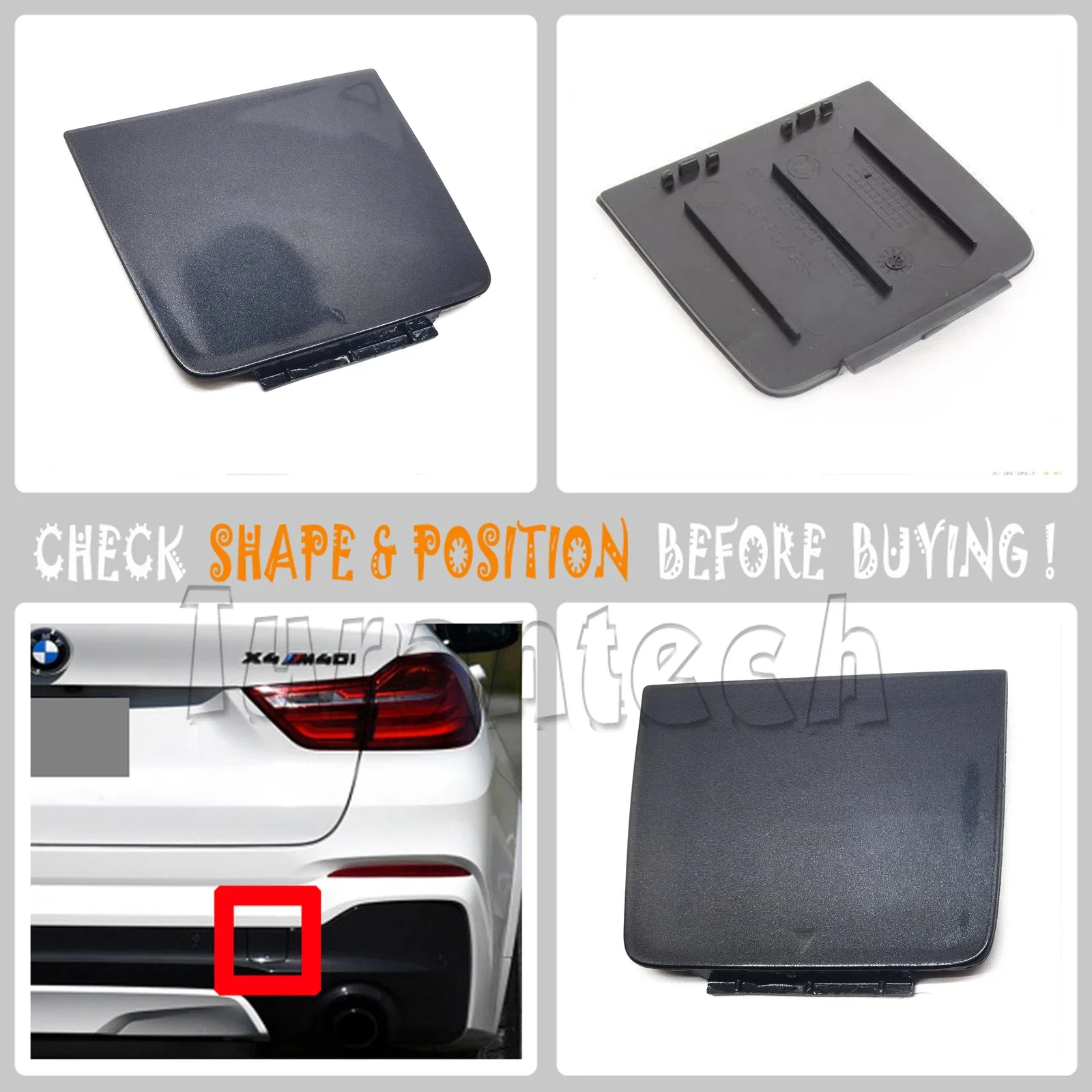 Rear Tow Cover Fot BMW 14-18 X4 F26 M-SPORT 20dX 20iX 28iX 30dX 35dX 35iX M40i SAV 51128066750