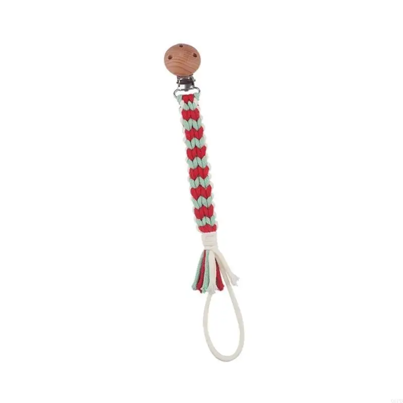 Baby Pacifier Clip Chain Hand Woven Newborns Teether Holder Rope Infants Teething Toy Strap Toy Organiser Rope